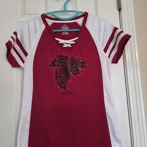Womens Atlanta Falcons Red and White Shirt